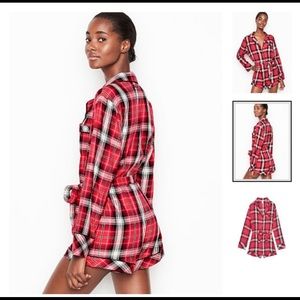 NEW Victoria’s Secret plaid flannel sleep romper XL still in plastic!